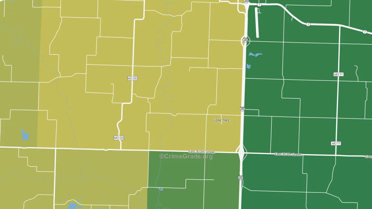 Lone Tree, MO Map of Assault Rates