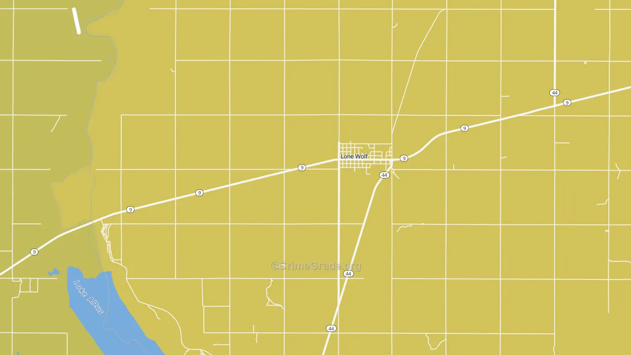 Lone Wolf, OK Map of Assault Rates