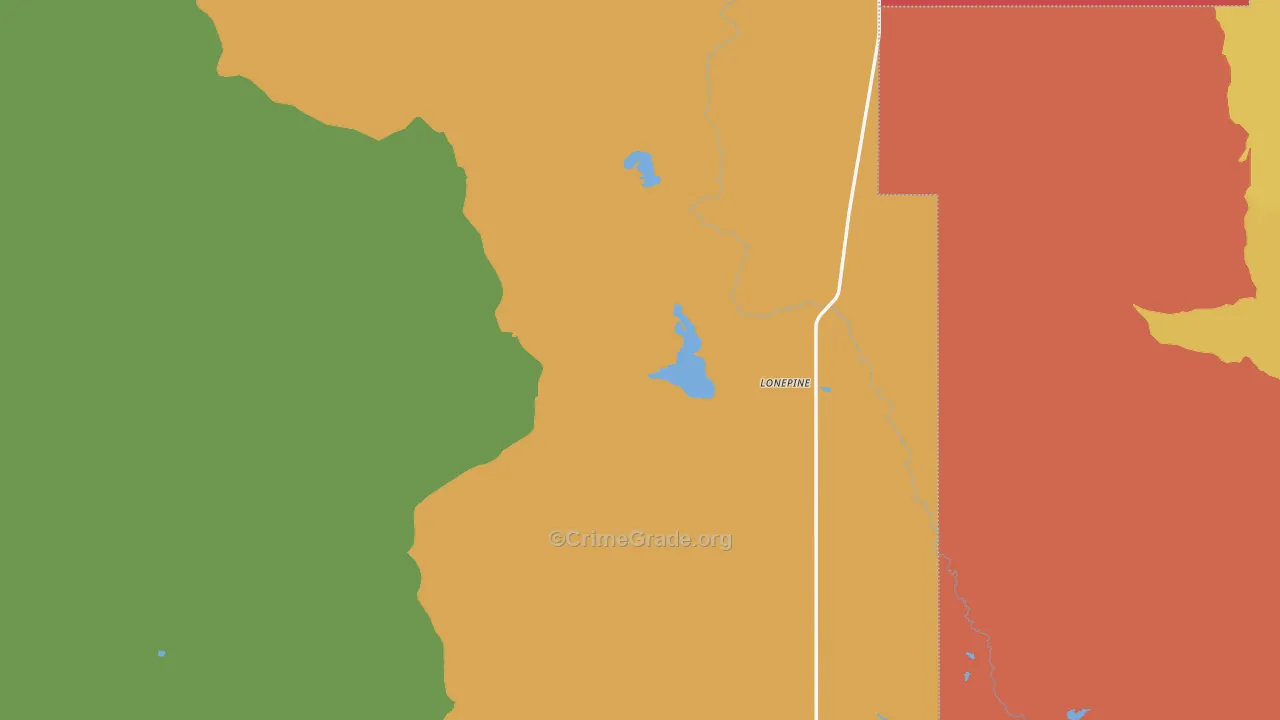 Lonepine, MT Map of Assault Rates