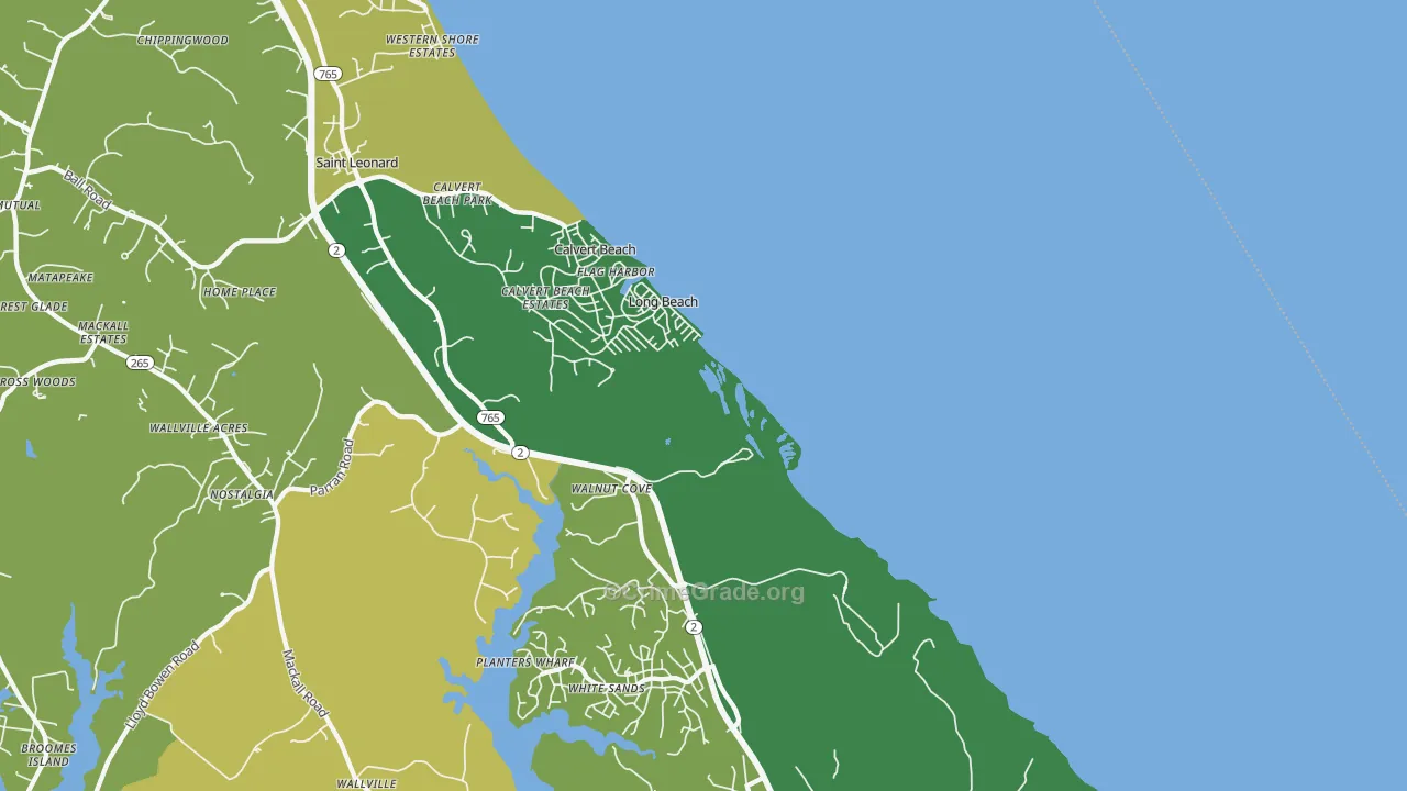 Long Beach, MD Map of Assault Rates