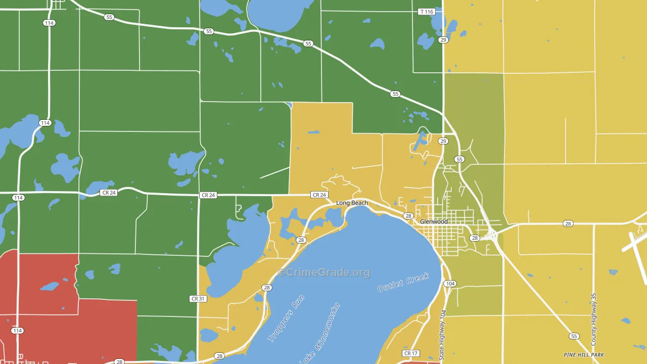 Long Beach, MN Map of Assault Rates