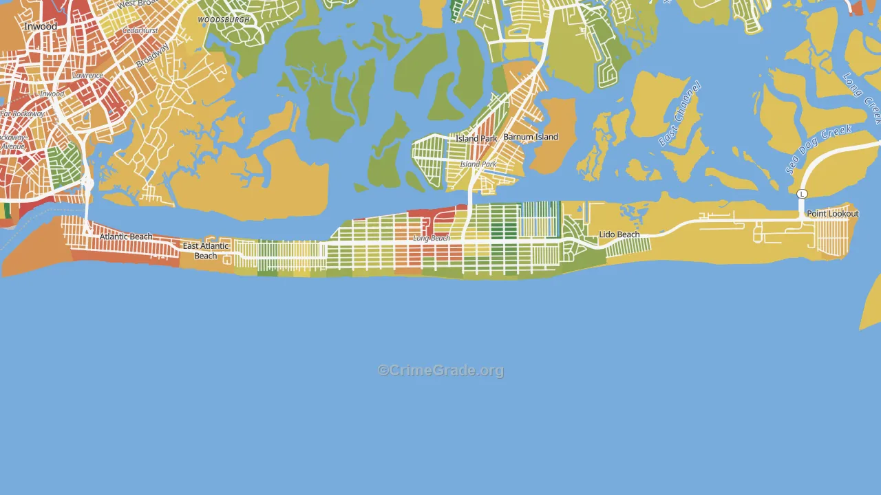 Long Beach, NY Map of Assault Rates