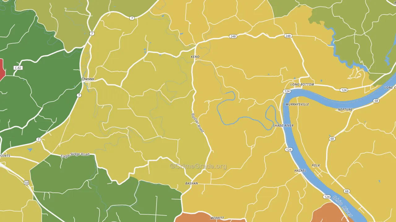 Long Bottom, OH Map of Assault Rates