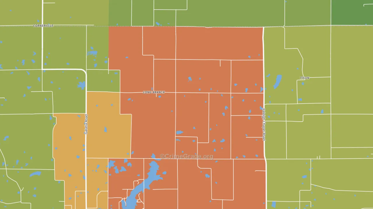 Long Branch, IL Map of Assault Rates