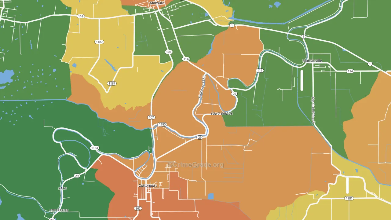 Long Bridge, LA Map of Assault Rates