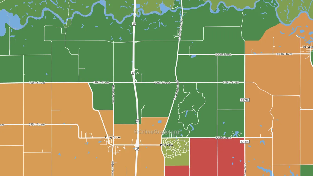 Long Grove, IA Map of Assault Rates
