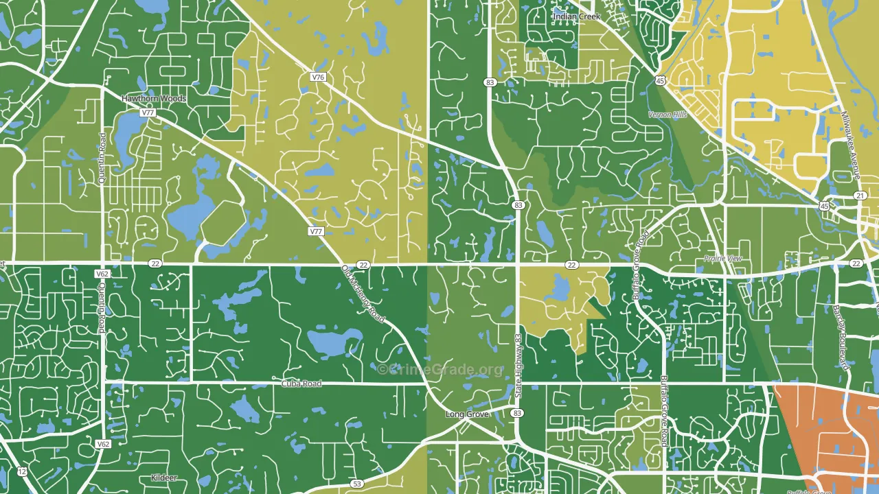 Long Grove, IL Map of Assault Rates
