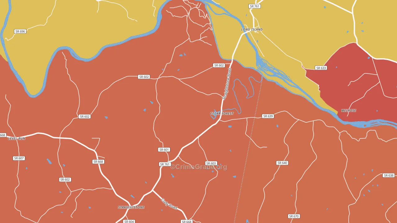 Long Island, VA Map of Assault Rates