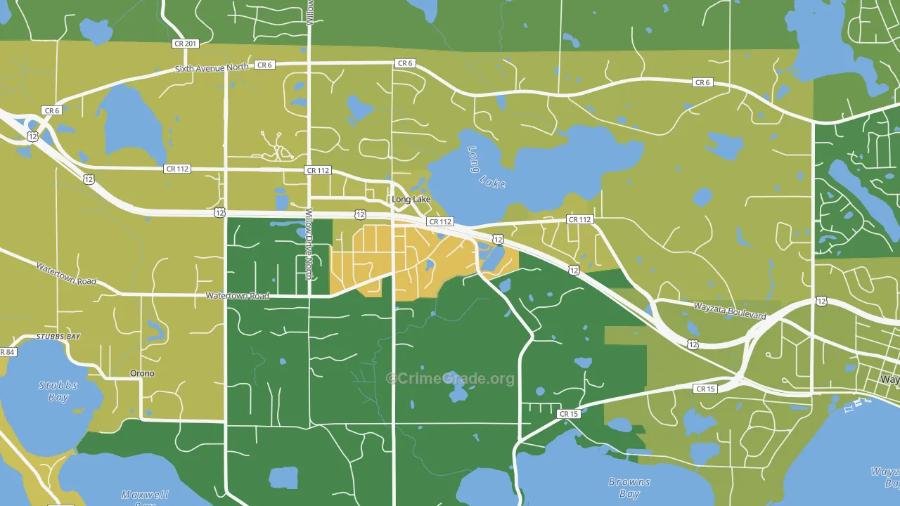 Long Lake, MN Map of Assault Rates