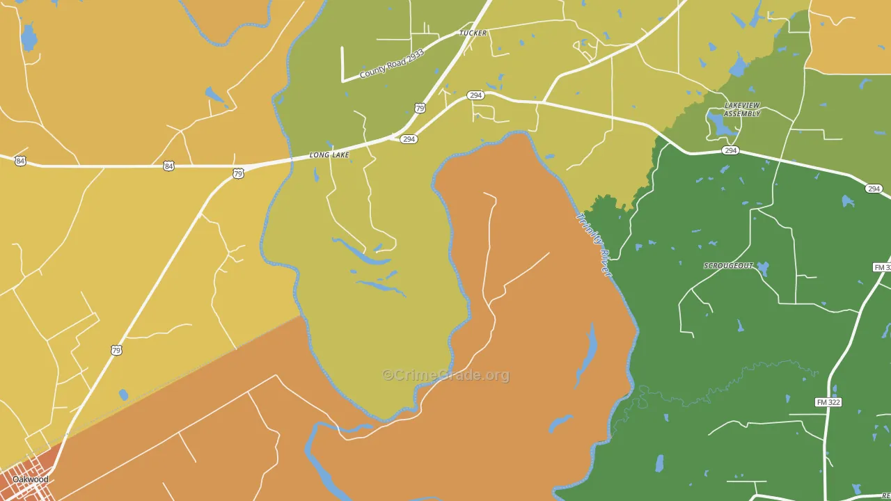 Long Lake, TX Map of Assault Rates