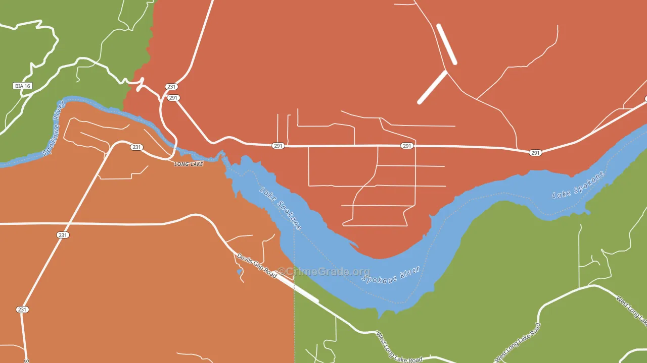 Long Lake, WA Map of Assault Rates