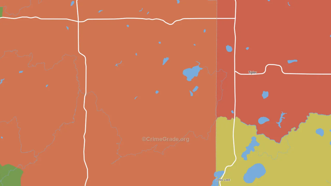 Long Lake, WI Map of Assault Rates