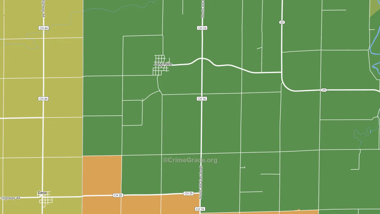 Long Point, IL Map of Assault Rates