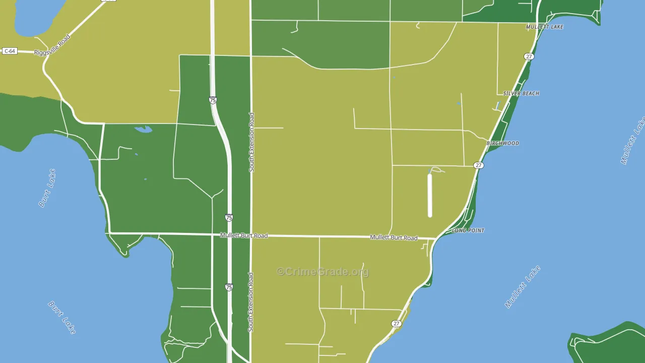 Long Point, MI Map of Assault Rates