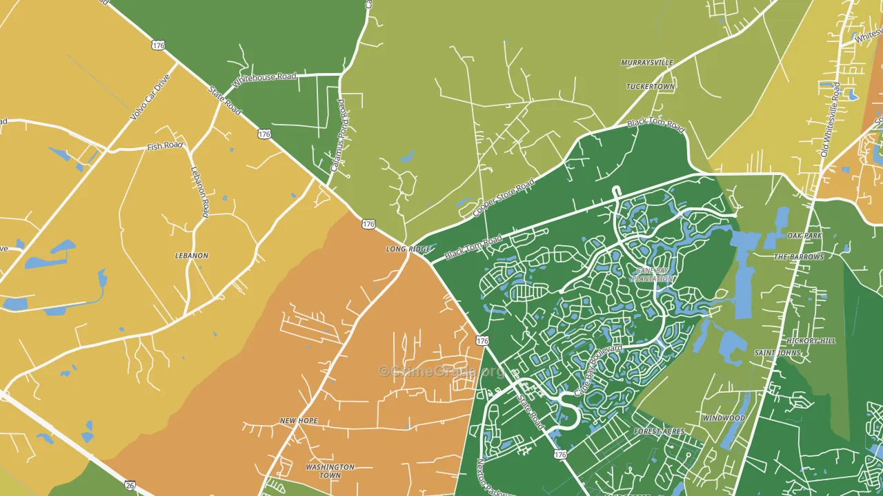 Long Ridge, SC Map of Assault Rates