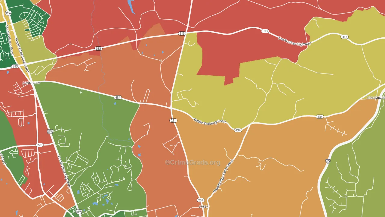 Long View, KY Map of Assault Rates