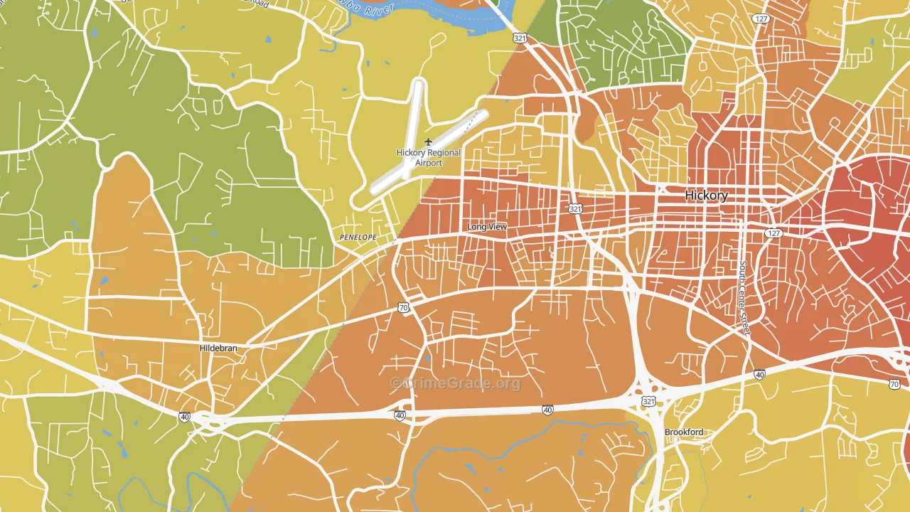 Long View, NC Map of Assault Rates