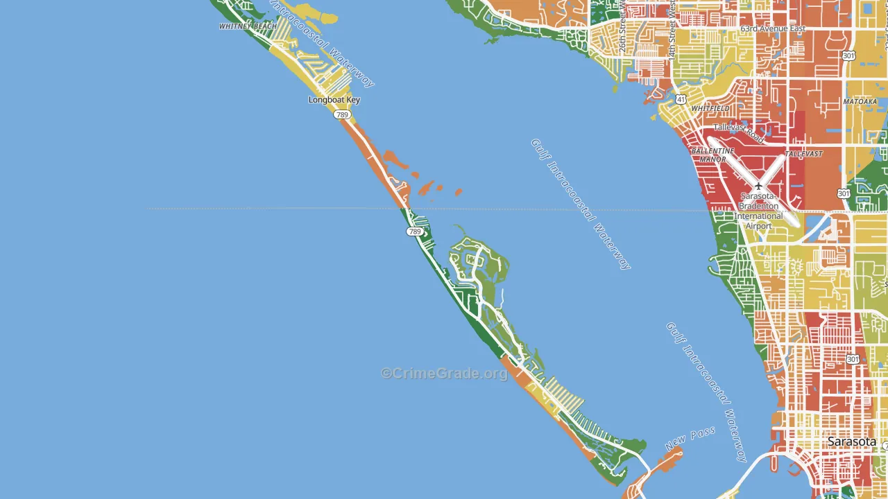 Longboat Key, FL Map of Assault Rates