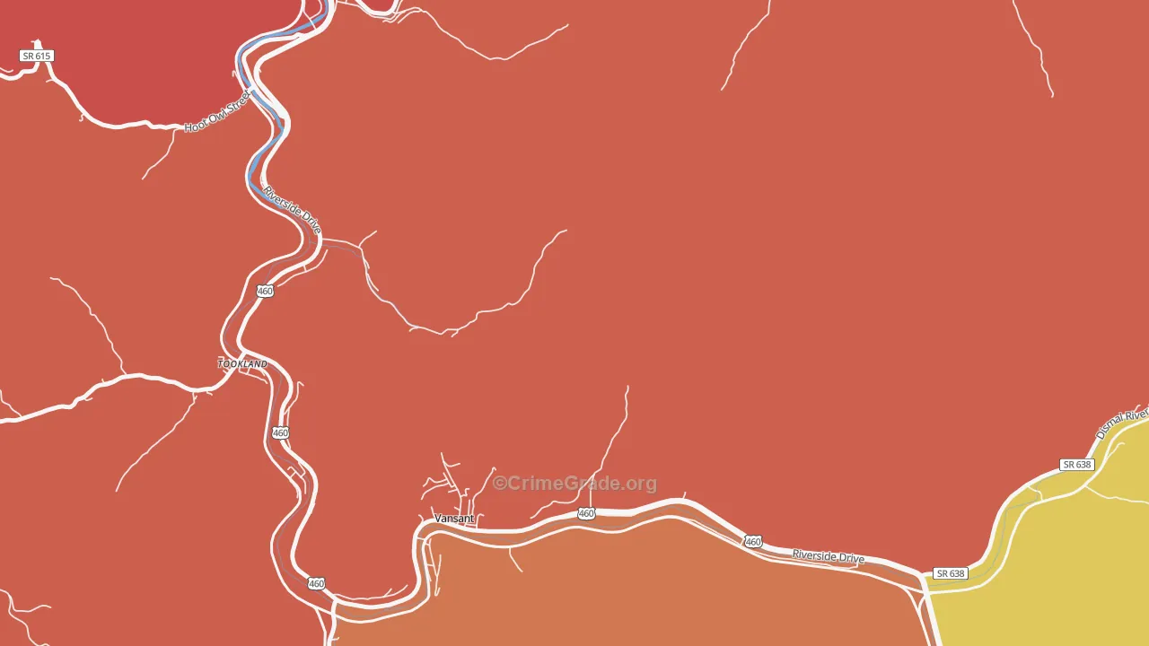 Longbottom, VA Map of Assault Rates