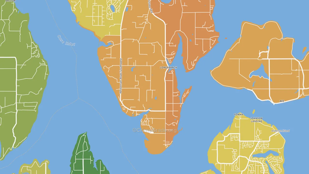 Longbranch, WA Map of Assault Rates