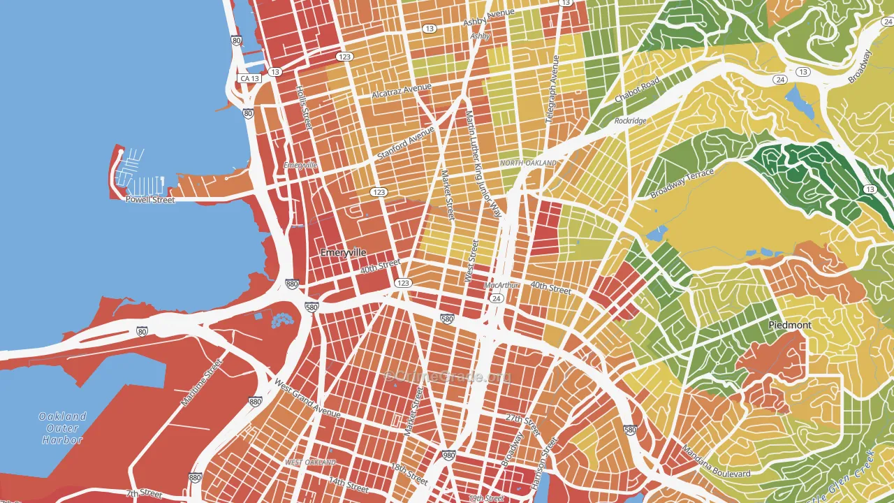 Longfellow, Emeryville, CA Map of Assault Rates