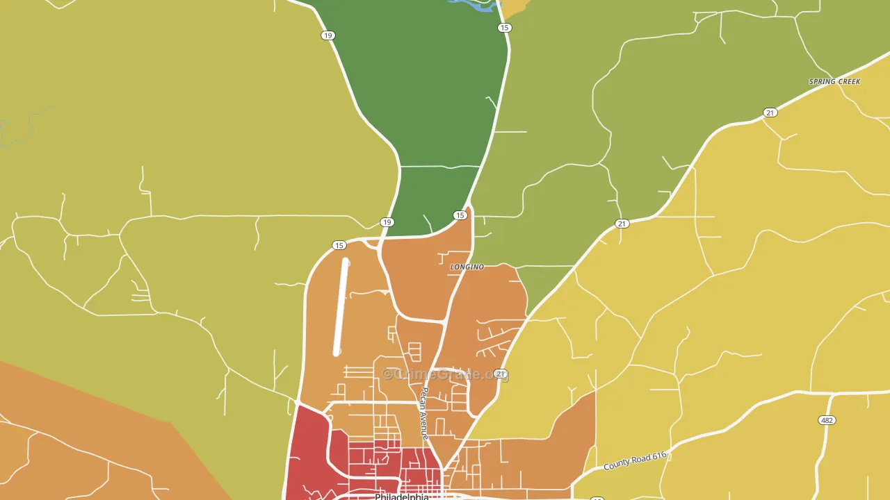 Longino, MS Map of Assault Rates