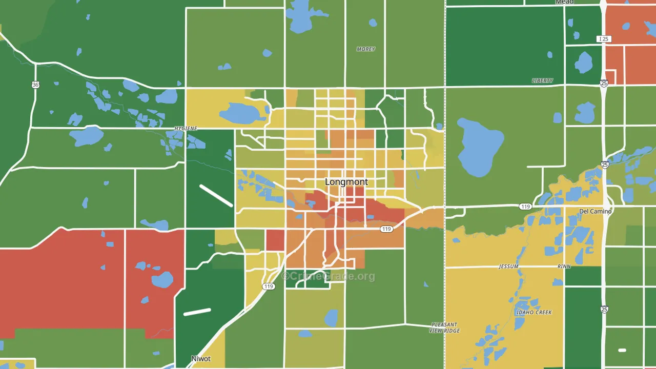 Longmont, CO Map of Assault Rates
