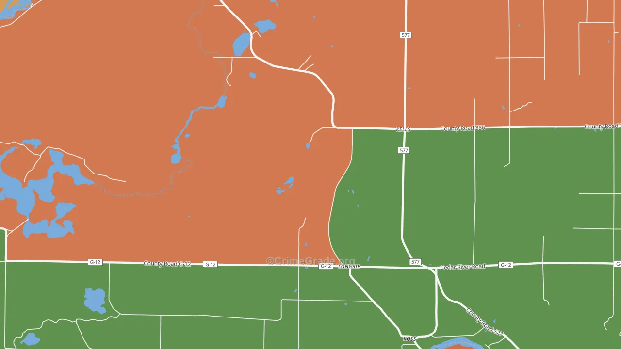 Longrie, MI Map of Assault Rates