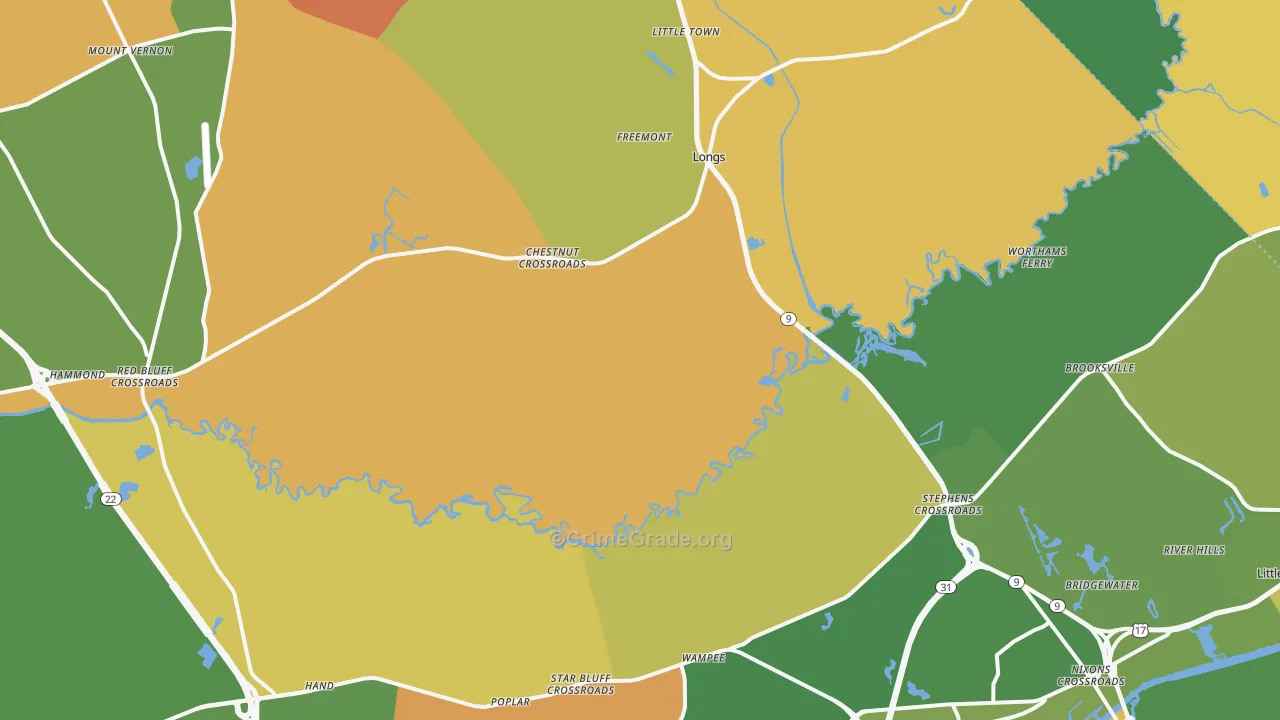 Longs, SC Map of Assault Rates