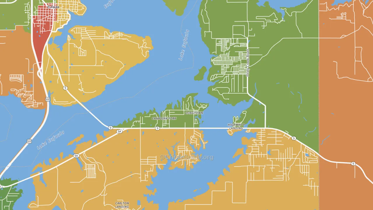Longtown, OK Map of Assault Rates
