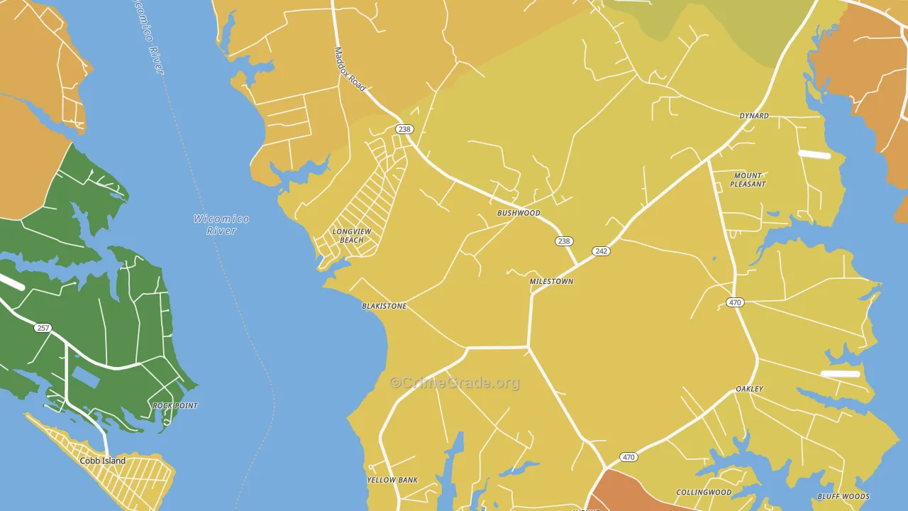Longview Beach, MD Map of Assault Rates