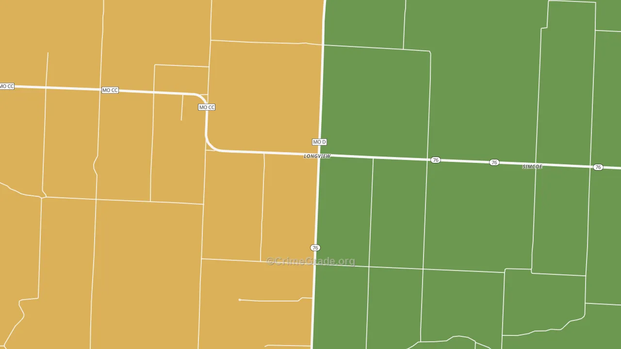 Longview, MO Map of Assault Rates