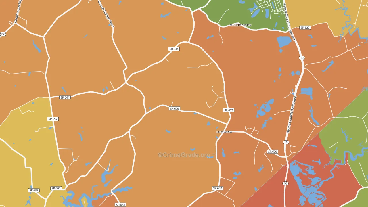 Longview, VA Map of Assault Rates