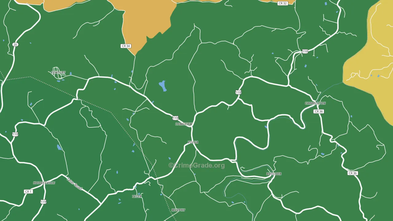 Longview, WV Map of Assault Rates