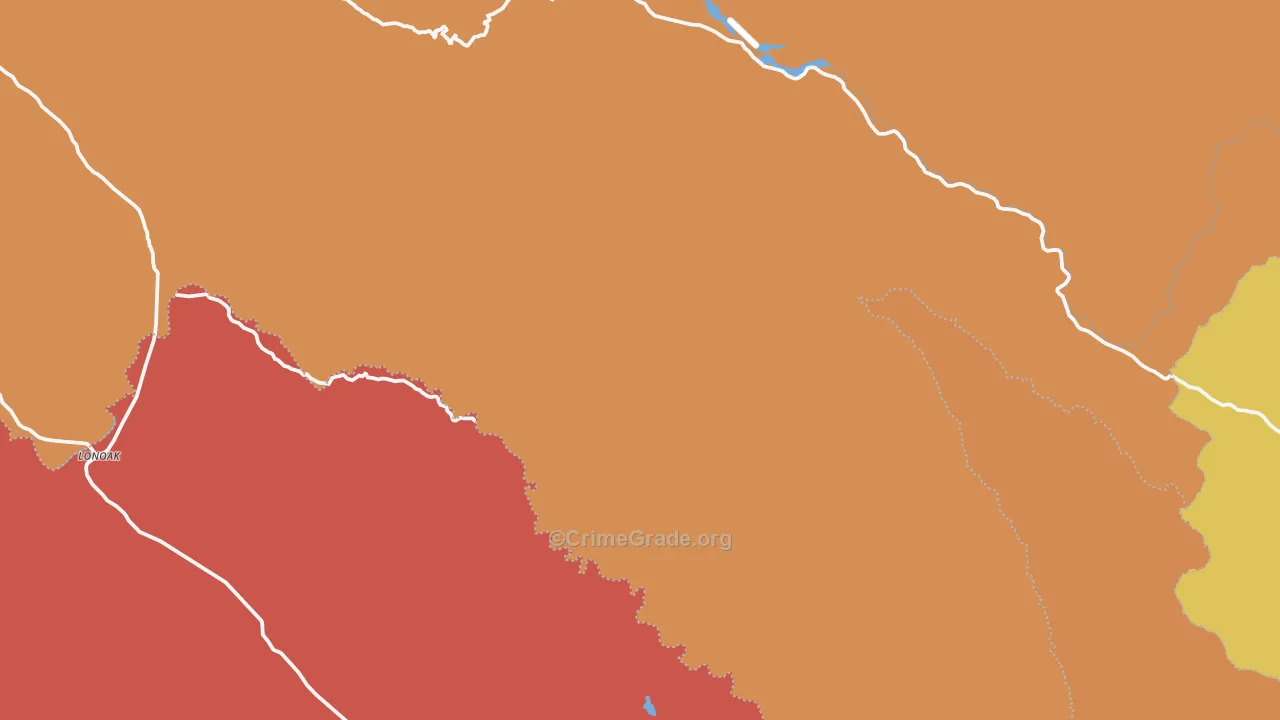 Lonoak, CA Map of Assault Rates