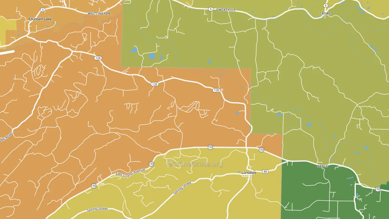 Lonsdale, AR Map of Assault Rates