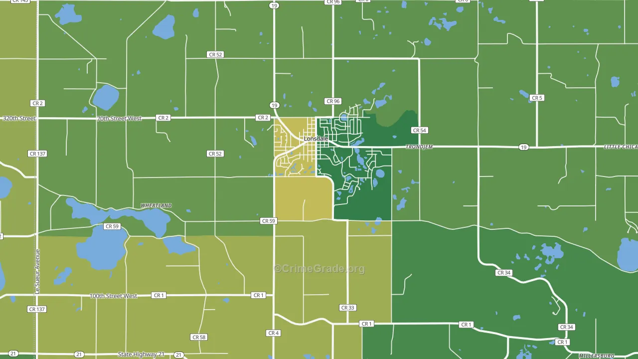 Lonsdale, MN Map of Assault Rates