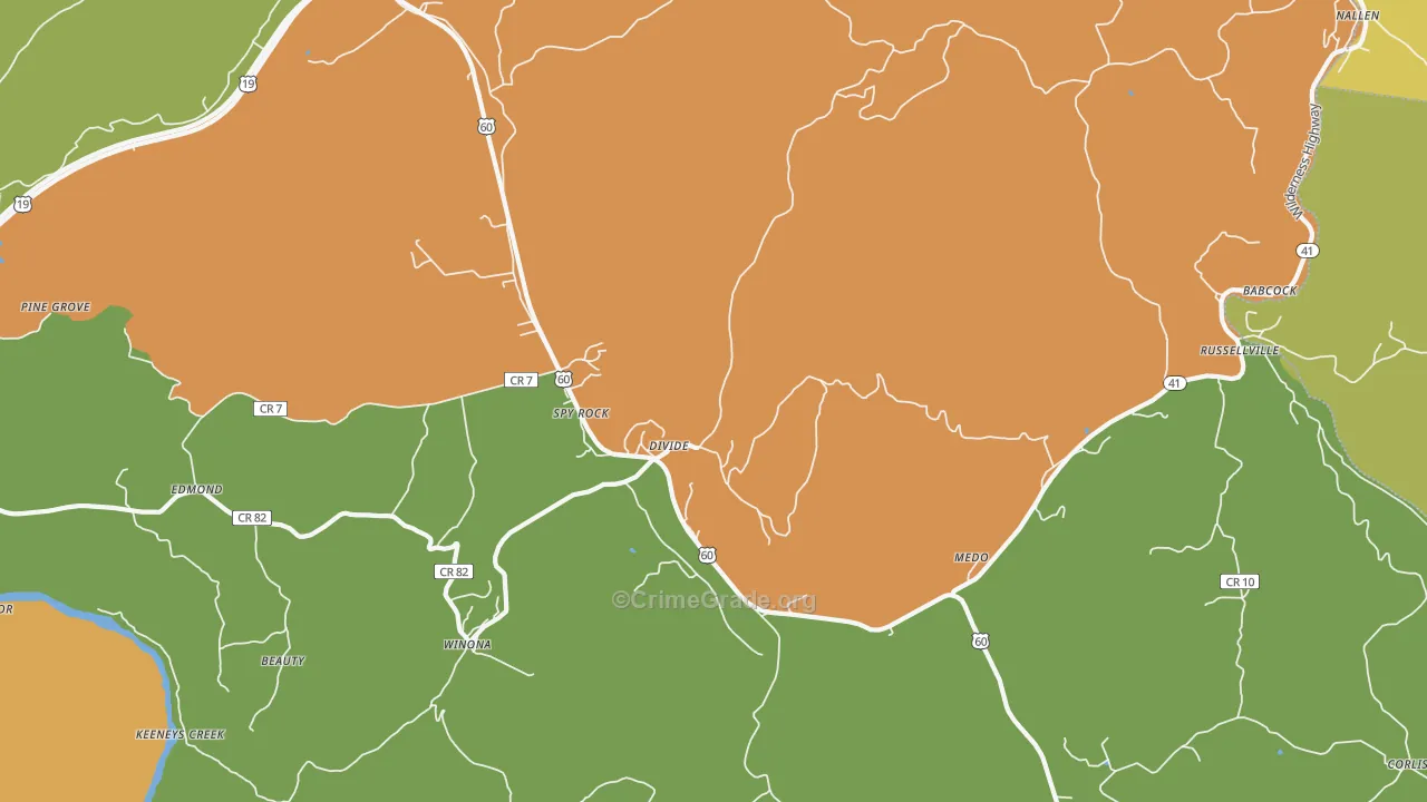 Lookout, WV Map of Assault Rates