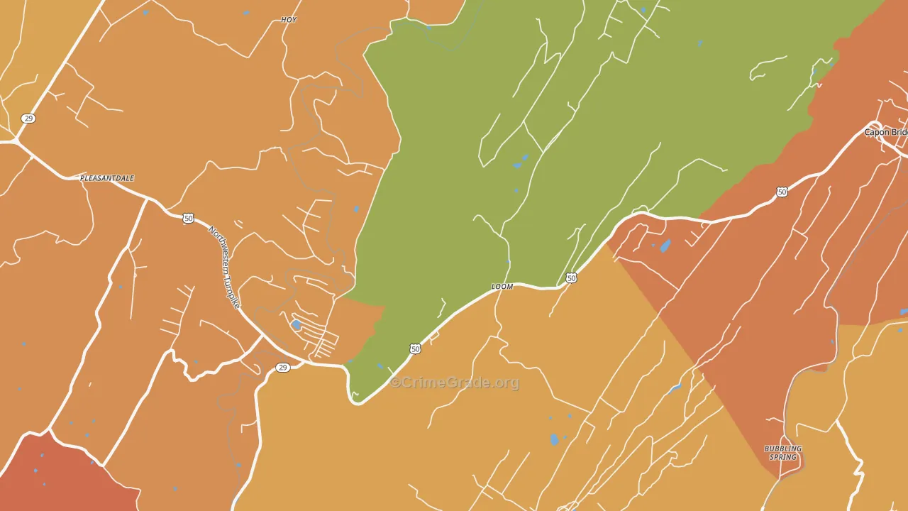 Loom, WV Map of Assault Rates