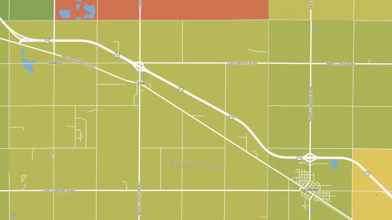 Loomis, MI Map of Assault Rates