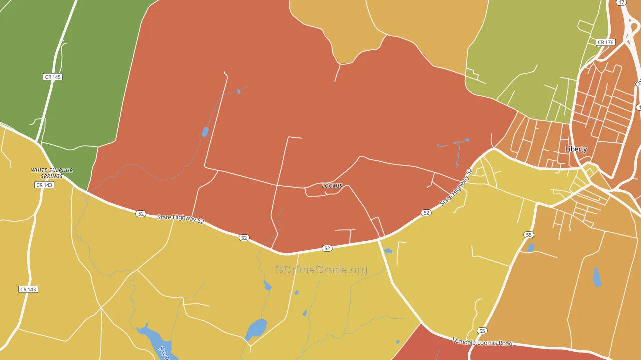 Loomis, NY Map of Assault Rates