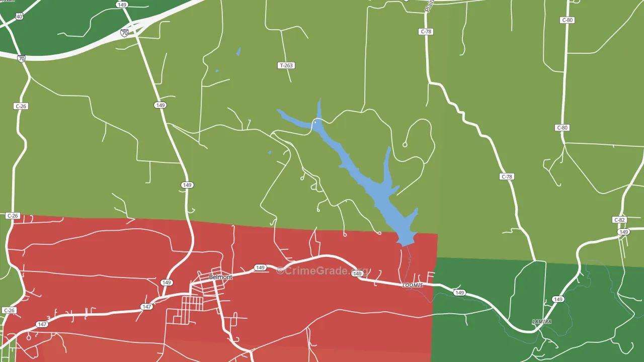 Loomis, OH Map of Assault Rates