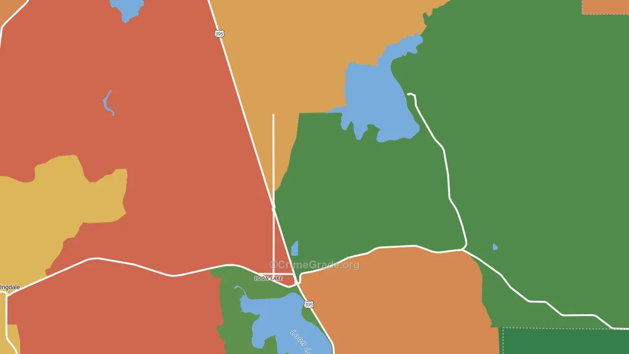 Loon Lake, WA Map of Assault Rates