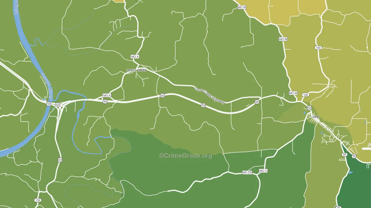 Loose Creek, MO Map of Assault Rates