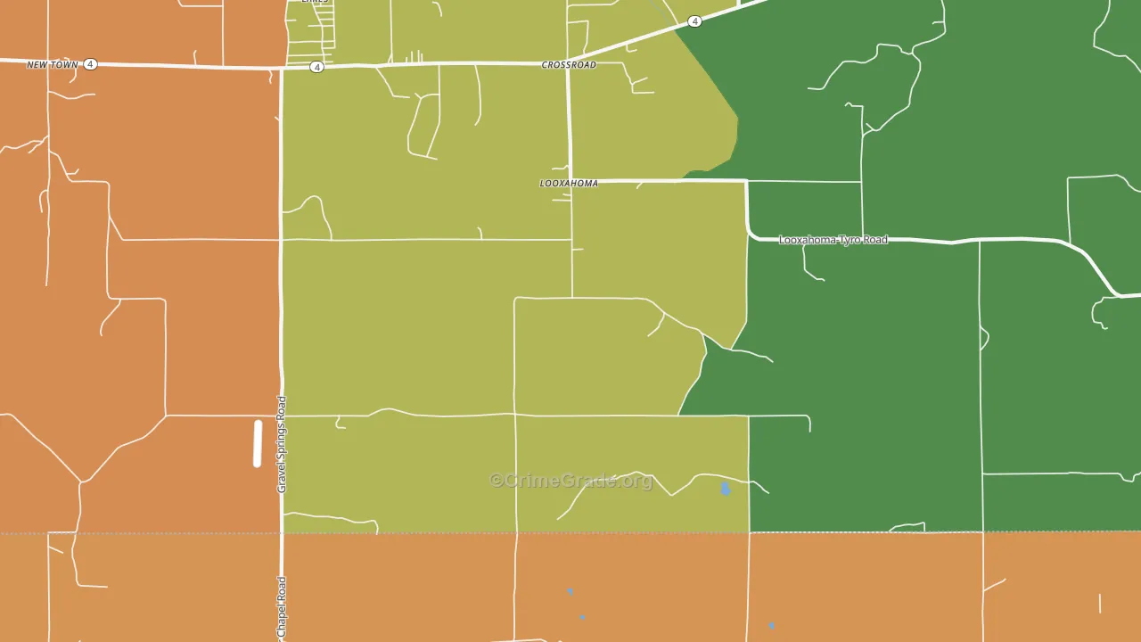 Looxahoma, MS Map of Assault Rates