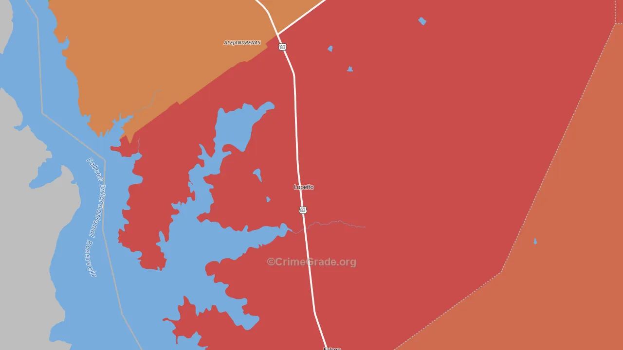 Lopeno, TX Map of Assault Rates