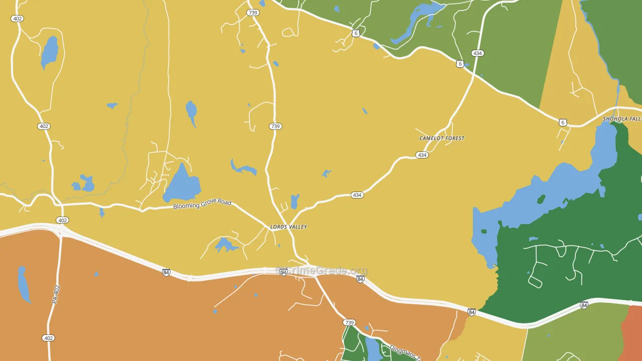 Lords Valley, PA Map of Assault Rates