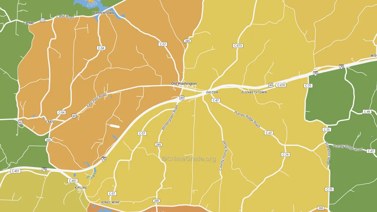 Lore City, OH Map of Assault Rates