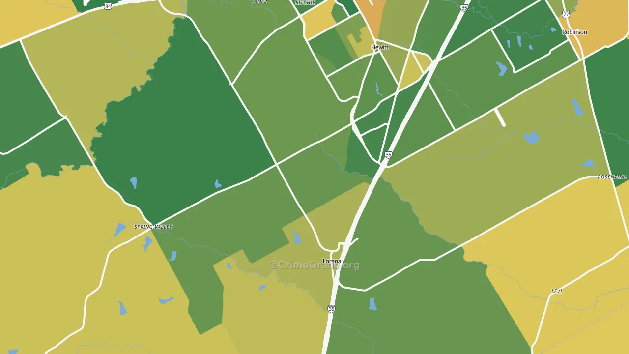Lorena, TX Map of Assault Rates