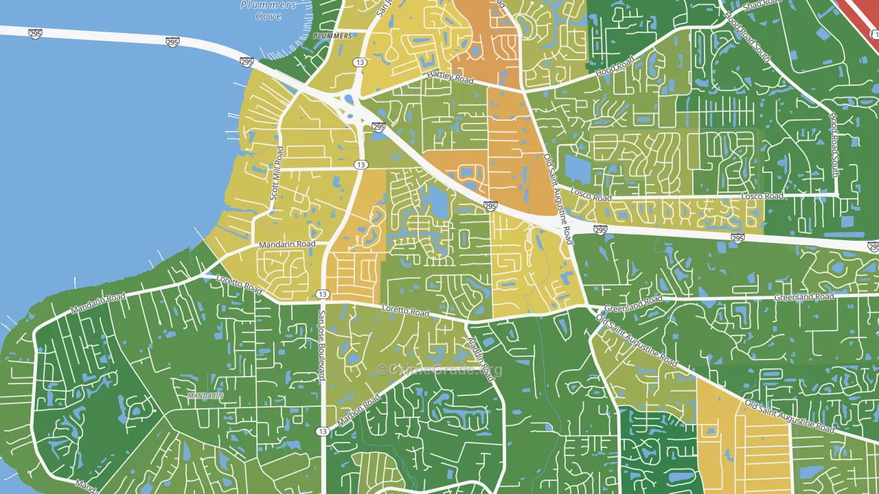 Loretto, Jacksonville, FL Map of Assault Rates